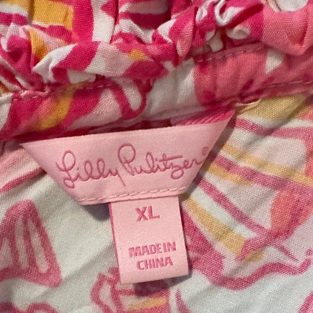 Lilly Pulitzer xl off the Shoulder Pink Shell-Pattern Casual Dress excellent - Picture 5 of 7